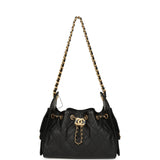 Chanel Mini 25 Hobo Bag Black Caviar Antique Gold Hardware