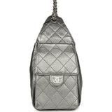 Chanel Small 25 Hobo Bag Metallic Anthracite Caviar Silver Hardware