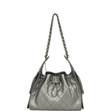 Chanel Small 25 Hobo Bag Metallic Anthracite Caviar Silver Hardware