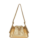 Chanel Mini 25 Hobo Bag Metallic Gold Caviar Caviar Antique Gold Hardware