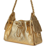 Chanel Mini 25 Hobo Bag Metallic Gold Caviar Caviar Antique Gold Hardware