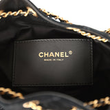 Chanel Mini 25 Hobo Bag Black Suede Antique Gold Hardware