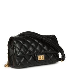 Chanel Mini Reissue Belt Bag Black Crumpled Aged Calfskin Antique Gold Hardware