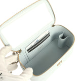 Chanel Small Rectangular Classic Vanity Case Light Blue Shiny Caviar Light Gold Hardware