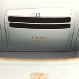 Chanel Small Rectangular Classic Vanity Case Light Blue Shiny Caviar Light Gold Hardware