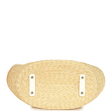 Chanel Large Shopping Tote Bag Beige Raffia and White Lambskin Light Gold Hardware