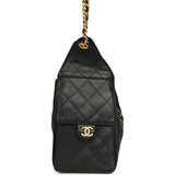 Chanel Small 25 Hobo Bag Black Caviar Antique Gold Hardware