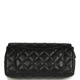 Pre-owned Chanel Vanity Clutch Black Lambskin Silver Hardware