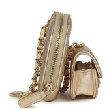 Chanel Round Clip-On Coin Purse and Airpod Pro Case Metallic Gold Goatskin Light Gold Hardware - Thumbnail View 4