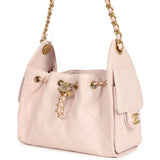 Chanel Mini 25 Hobo Bag Light Pink Caviar Antique Gold Hardware - Thumbnail View 3