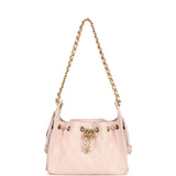 Chanel Mini 25 Hobo Bag Light Pink Caviar Antique Gold Hardware - Thumbnail View 6