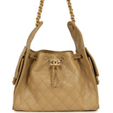 Chanel Small 25 Hobo Bag Dark Beige Caviar Antique Gold Hardware - Thumbnail View 1