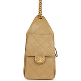 Chanel Small 25 Hobo Bag Dark Beige Caviar Antique Gold Hardware - Thumbnail View 4