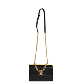 Pre-owned Chanel Small Coco Luxe Flap Bag Black Lambskin Antique Gold Hardware