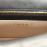 Pre-owned Chanel Small Coco Luxe Flap Bag Black Lambskin Antique Gold Hardware
