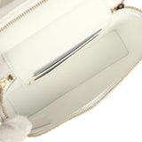 Chanel Trendy Top Handle Long Vanity Case with Chain White Caviar Light Gold Hardware