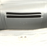 Chanel Top Handle Long Vanity Case with Chain Metallic Silver Shiny Caviar Silver Hardware