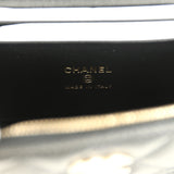 Chanel Top Handle Long Vanity Case with Chain Black Shiny Caviar Light Gold Hardware