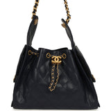 Chanel Small 25 Hobo Bag Dark Navy Caviar Antique Gold Hardware - Thumbnail View 1