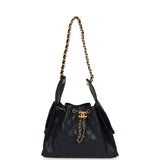 Chanel Small 25 Hobo Bag Dark Navy Caviar Antique Gold Hardware - Thumbnail View 6