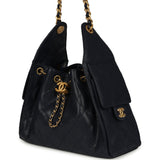 Chanel Small 25 Hobo Bag Dark Navy Caviar Antique Gold Hardware - Thumbnail View 5