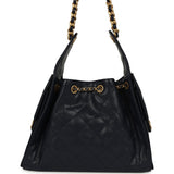Chanel Small 25 Hobo Bag Dark Navy Caviar Antique Gold Hardware - Thumbnail View 4