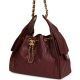 Chanel Small 25 Hobo Bag Burgundy Caviar Antique Gold Hardware