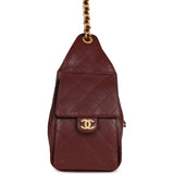 Chanel Small 25 Hobo Bag Burgundy Caviar Antique Gold Hardware