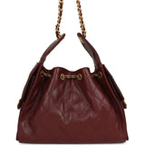 Chanel Small 25 Hobo Bag Burgundy Caviar Antique Gold Hardware