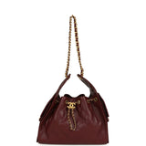 Chanel Small 25 Hobo Bag Burgundy Caviar Antique Gold Hardware