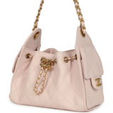 Chanel Mini 25 Hobo Bag Light Pink Caviar Antique Gold Hardware - Thumbnail View 3