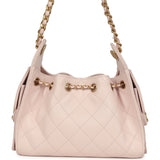 Chanel Mini 25 Hobo Bag Light Pink Caviar Antique Gold Hardware - Thumbnail View 5