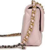 Chanel Medium 19 Flap Bag Light Pink Shiny Lambskin Mixed Metal Hardware