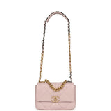 Chanel Medium 19 Flap Bag Light Pink Shiny Lambskin Mixed Metal Hardware