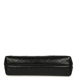 Chanel Coco Base Top Handle Flap Bag Brown Suede and Black Shiny Lambskin Brushed Gold Hardware