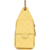 Chanel Small 25 Hobo Bag Yellow Caviar Antique Gold Hardware