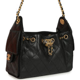 Chanel Mini 25 Hobo Bag Black Caviar Antique Gold Hardware