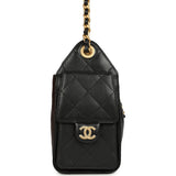 Chanel Mini 25 Hobo Bag Black Caviar Antique Gold Hardware