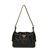 Chanel Mini 25 Hobo Bag Black Caviar Antique Gold Hardware