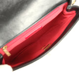 Chanel Small Pearl Flap Bag Black Shiny Calfskin Brushed Gold Hardware