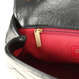 Chanel Small Pearl Flap Bag Black Shiny Calfskin Brushed Gold Hardware