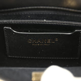 Chanel Large Flap Bag Beige Raffia and Black Lambskin Light Gold Hardware