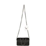 Chanel Mini Timeless Classic Barrel Bag with Chain Black Shiny Caviar Light Gold Hardware