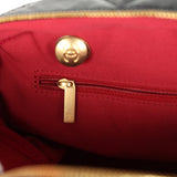 Chanel Maxi Bowling Bag Black Shiny Crumpled Calfskin Antique Gold Hardware