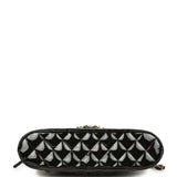 Chanel Top Handle Shopping Bag Black Patent Leather Gold Hardware