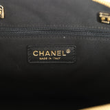 Chanel Top Handle Shopping Bag Black Patent Leather Gold Hardware