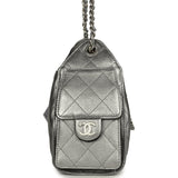 Chanel Mini 25 Hobo Bag Anthracite Metallic Caviar Silver Hardware