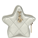 Chanel Small Flap Bag & Star Coin Purse Silver Mirror Calfskin and Metallic Calfskin Light Gold Hardware