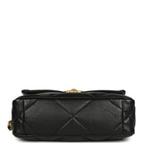 Pre-owned Chanel Medium 19 Flap Bag Black Shiny Lambskin Mixed Hardware