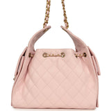 Chanel Small 25 Hobo Bag Light Pink Caviar Antique Gold Hardware - Thumbnail View 5